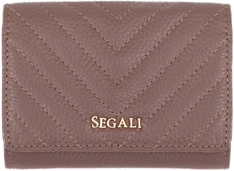 SEGALI Portafoglio da donna in pelle 50514 color tortora scuro donna