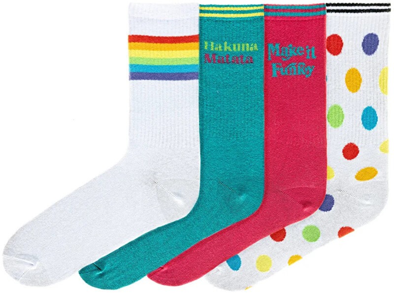 Funky Steps Confezione da 4 paia - calzini da donna FSC080 donna