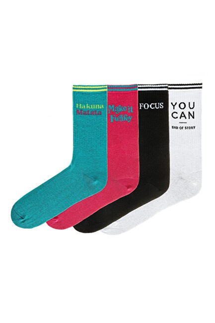 Funky Steps Confezione da 4 paia - calzini da donna FSC037 donna