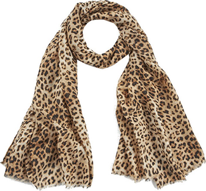 Verde Sciarpa da donna 03-2531 con stampa animalier donna