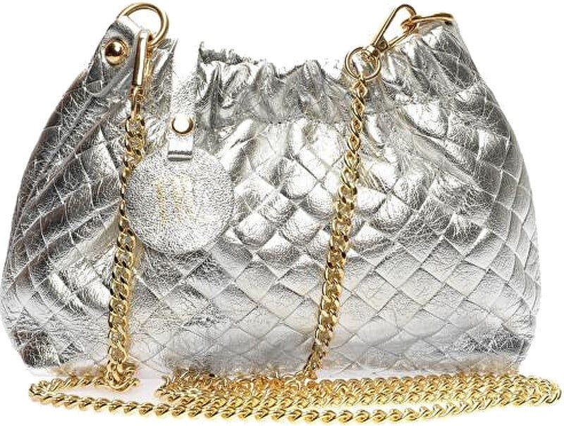 Anna Luchini Borsa da donna in pelle AL 8162 Argento donna