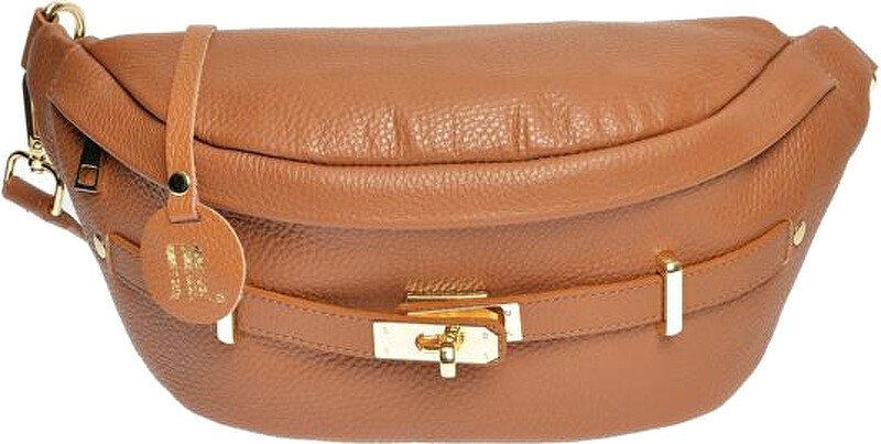 Anna Luchini Borsa a rene da donna in pelle AL 1850 Cognac Scuro donna
