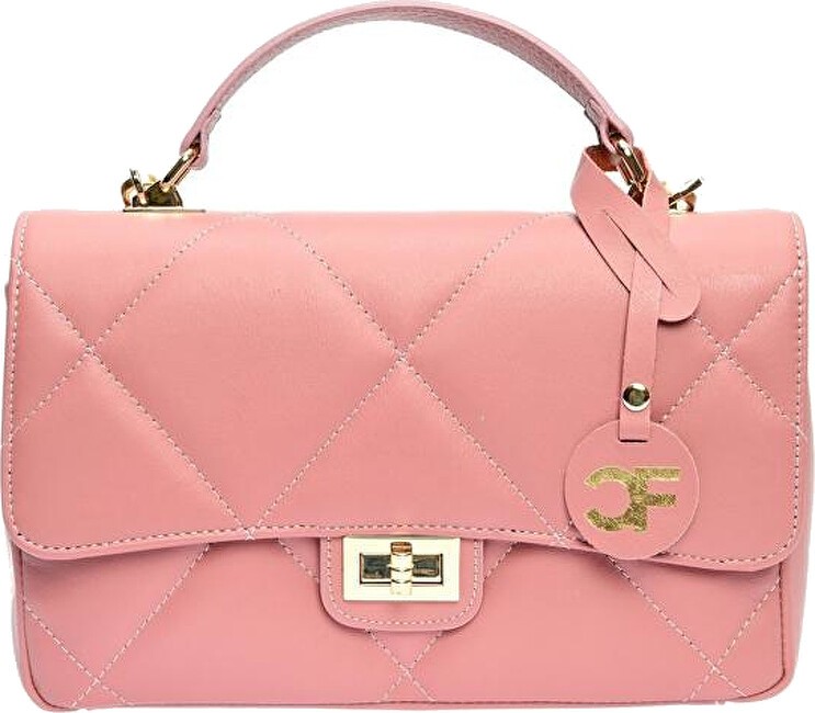 Carla Ferreri Borsa a tracolla da donna in pelle CF2211 Rosa Scuro donna
