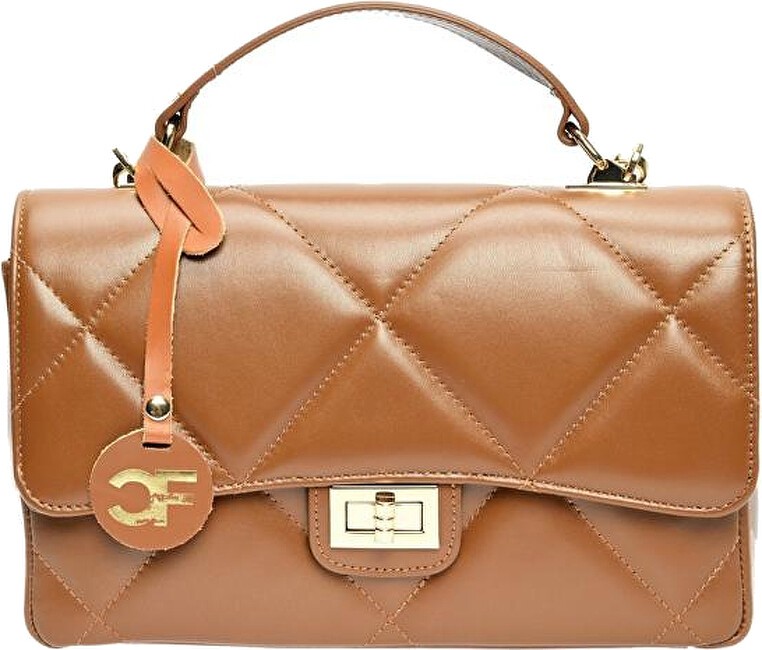 Carla Ferreri Borsa a tracolla da donna in pelle CF2211 color cognac donna