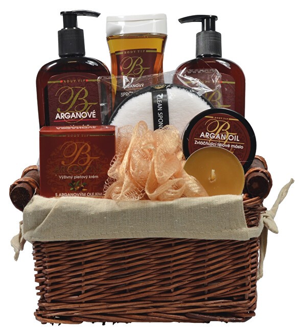 Vivaco Confezione regalo all'olio di argan in un cesto di vimini. donna