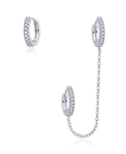 MOISS Set di orecchini a cerchio in argento con zirconi E0004219 donna