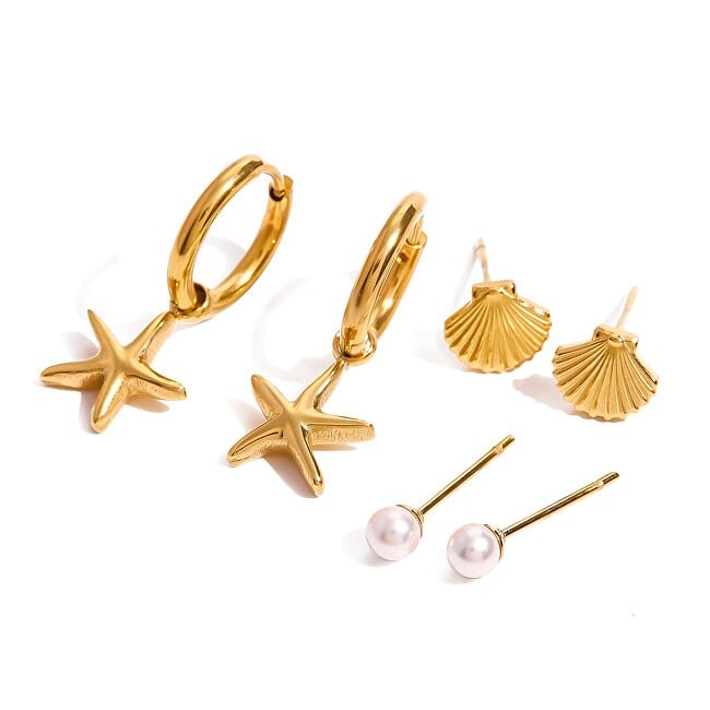 Troli Incantevole set di orecchini placcati in oro 3 paia VJDEW2410005 donna