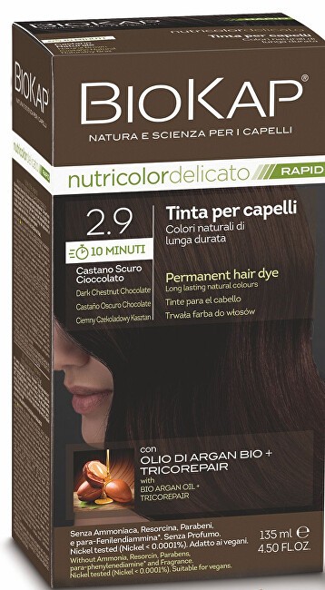 Biokap Tintura per capelli BIOKAP DELICATO RAPID - 2.9 Castano scuro cioccolato 135ml donna