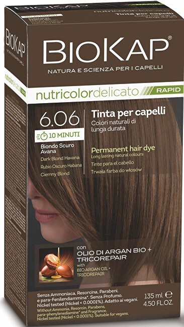 Biokap BIOKAP DELICATO RAPID tinta per capelli - 6.06 Biondo scuro Avana 135ml donna