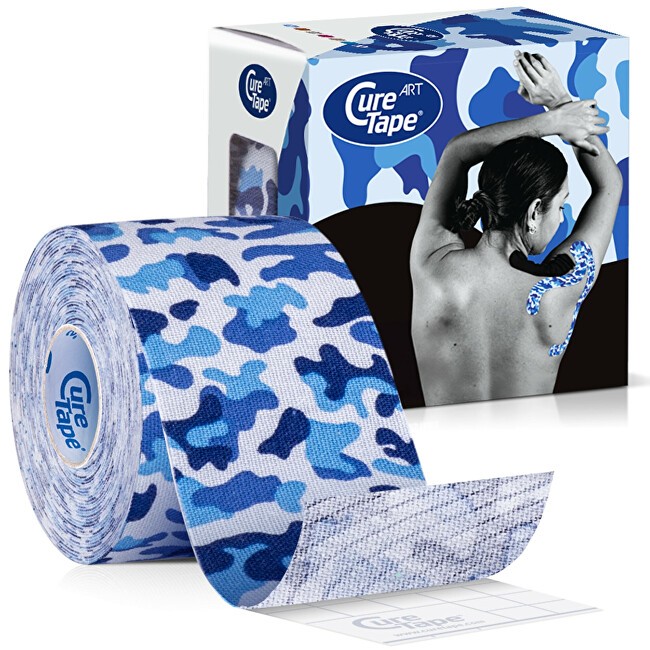 CureTape Nastro kinesiologico blu militare, 5 cm x 5 m unisex