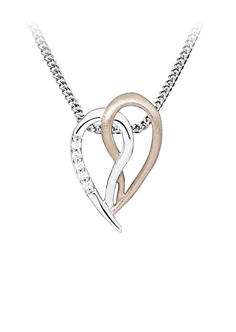 MOISS Elegante ciondolo bicolore in argento con zirconi P0001007 donna