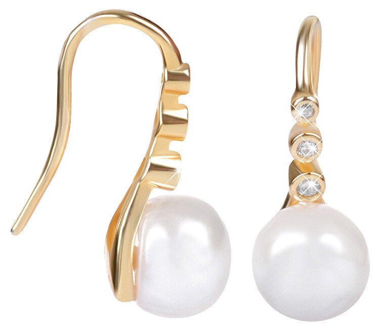 JwL Luxury Pearls Orecchini in argento placcato oro con perla destra JL0411 donna