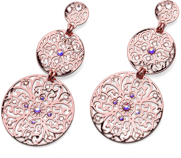 Oliver Weber Orecchini rosa dorati con cristalli Orient 22777RG donna