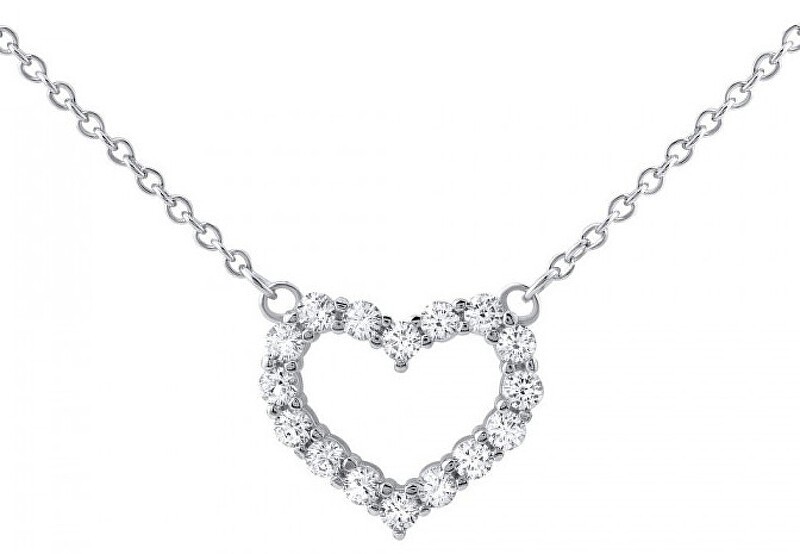 Silvego Collana a cuore in argento con zirconi JJJN0685 donna