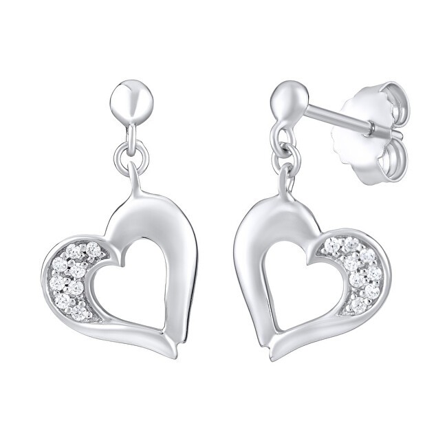 Silvego Orecchini a cuore in argento con zirconi FW8680 donna