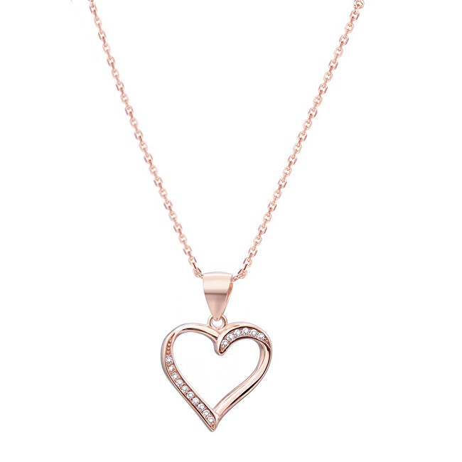 Beneto Collana in argento placcato oro rosa con cuore AGS289 / 47-ROSE donna