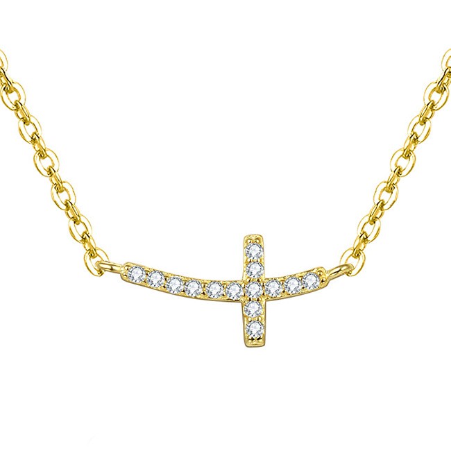 Beneto Collana in argento placcato oro con croce AGS546 / 47-GOLD donna