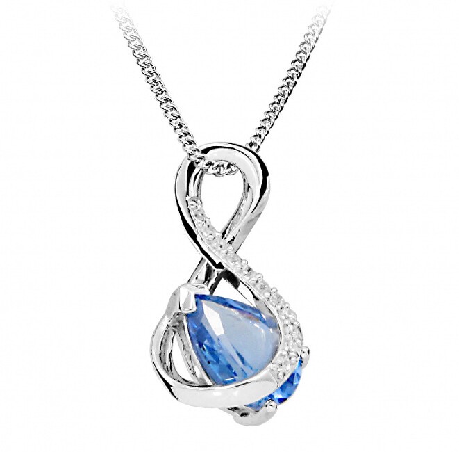 Silver Cat Collana alla moda con spinello blu e zirconi SC411 donna