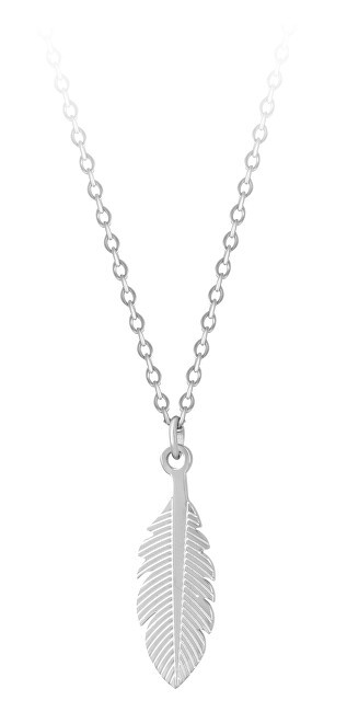 Troli Elegante collana in acciaio con piuma donna