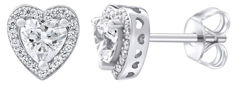 Silvego Orecchini a forma di cuore in argento con zirconi Swarovski® MWE02140 donna