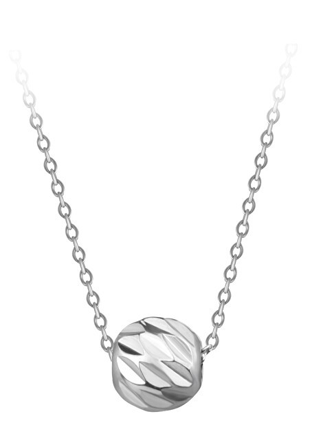 Troli Elegante collana in acciaio con ciondolo a globo in argento. donna