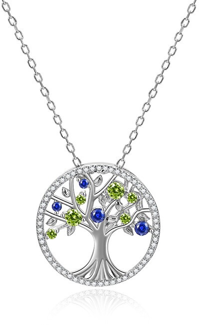 Beneto Collana in argento con zirconi scintillanti Albero della Vita AGS1232 / 47 donna