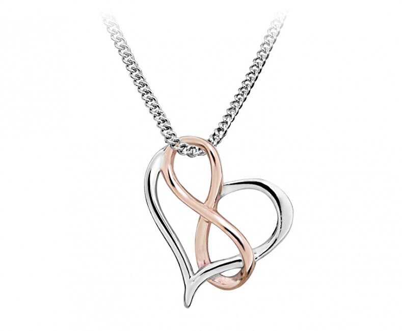 Silver Cat Collana romantica a forma di cuore bicolore con simbolo dell'infinito SC428 donna
