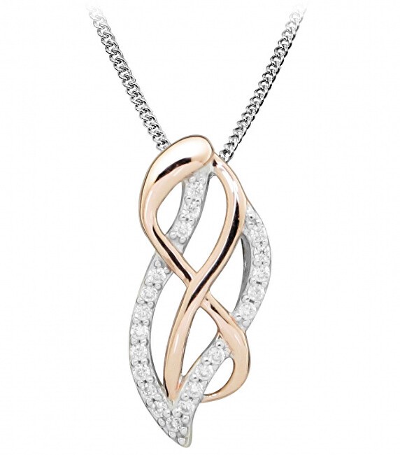 Silver Cat Elegante collana bicolore con zirconi SC433 donna