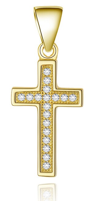 Beneto Ciondolo a croce in argento placcato oro AGH589-GOLD donna