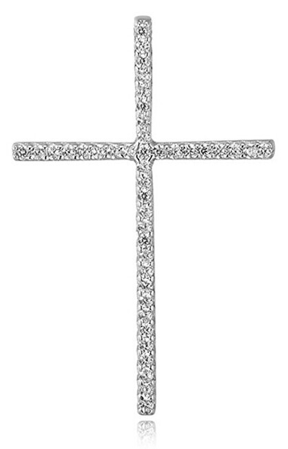 Beneto Ciondolo in argento con zirconi a forma di croce AGH590 donna
