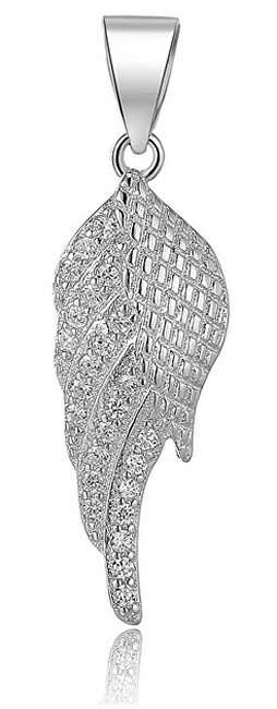Beneto Ciondolo in argento con zirconi a forma di ala d'angelo AGH594 donna