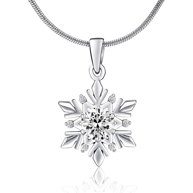 Silvego Ciondolo a forma di fiocco di neve in argento con zirconi Swarovski JJJP0811 donna