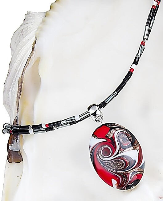 Lampglas Collana magica Amore Maya con perla Lampglas NP37 donna
