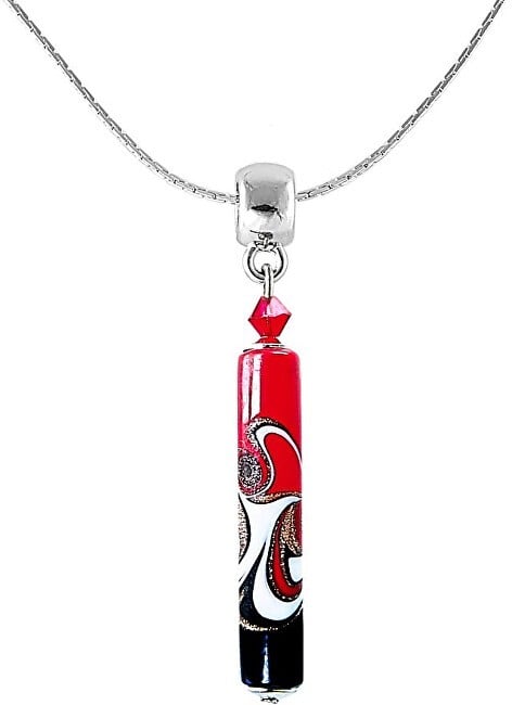 Lampglas Collana passionale rosso e nero con una perla unica Lampglas NPR12 donna