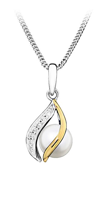 MOISS Elegante ciondolo in argento con vera perla PP000104 donna