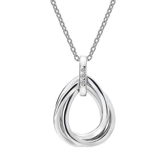 Hot Diamonds Collana in argento con diamanti Trio Teardrop DP779 catena, pendente donna