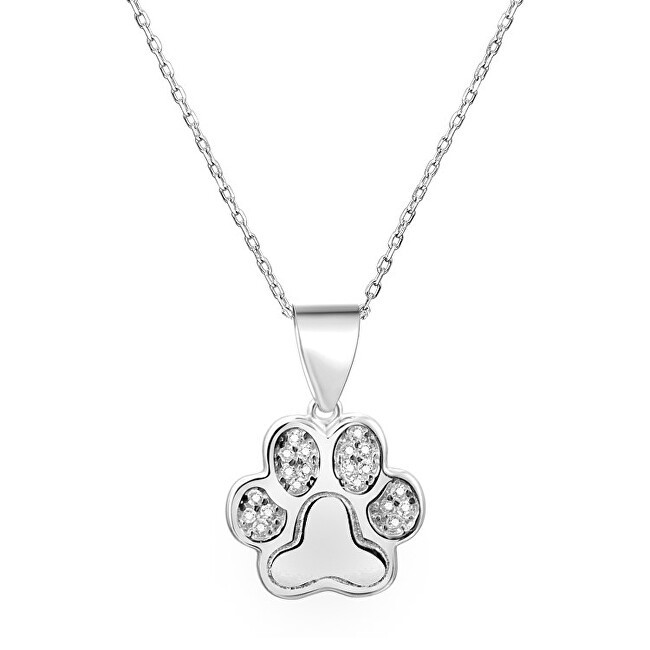 Beneto Collana in argento con zampa AGS527 / 47 catena, ciondolo donna