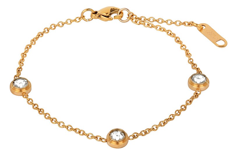 Troli Bracciale in acciaio placcato oro con ornamenti scintillanti donna