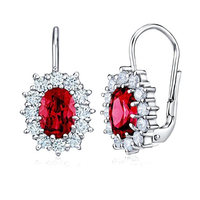 Silvego Orecchini in argento con zirconi rossi Swarovski SILVEGOB31571-SR donna