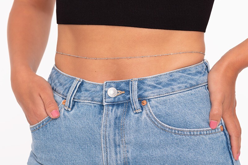 Troli Elegante catena a sfere in acciaio in vita donna