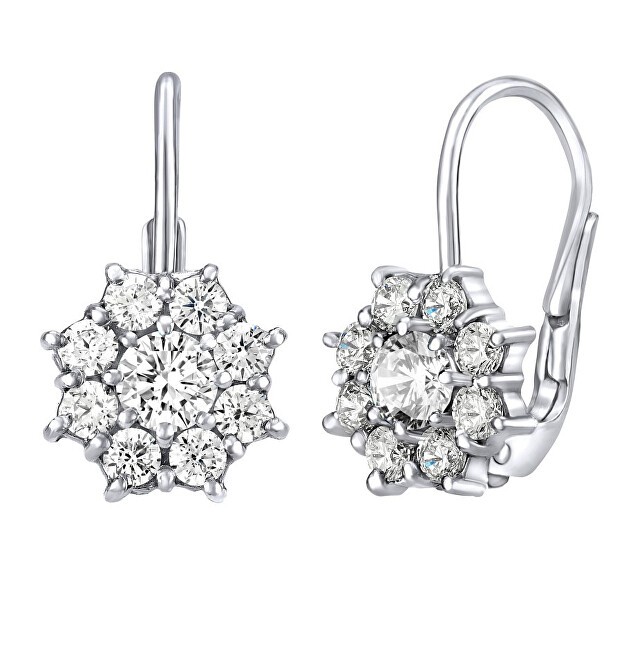 Silvego Orecchini floreali in argento con zirconi Swarovski SILVEGO31572W donna