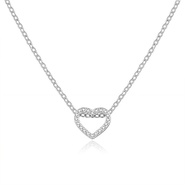 Beneto Incantevole collana in argento con zirconi AGS1283 / 47L catena, pendente donna