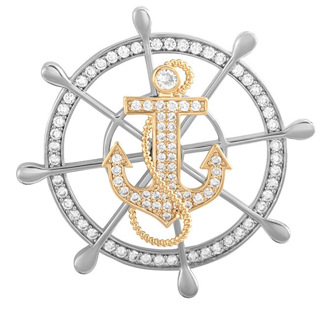 Troli Elegante spilla bicolore a forma di timone KS-227 unisex