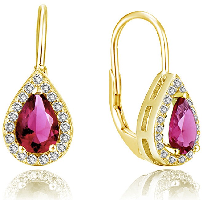 Beneto Orecchini placcati in oro con zirconi rosa AGUC2230-GOLD donna
