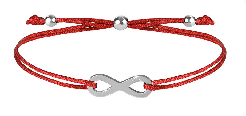 Troli Braccialetto con cordino e simbolo dell'infinito rosso/acciaio donna