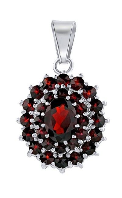 Silvego Ciondolo di lusso in argento con vero granato ceco SILVEGO180024 donna