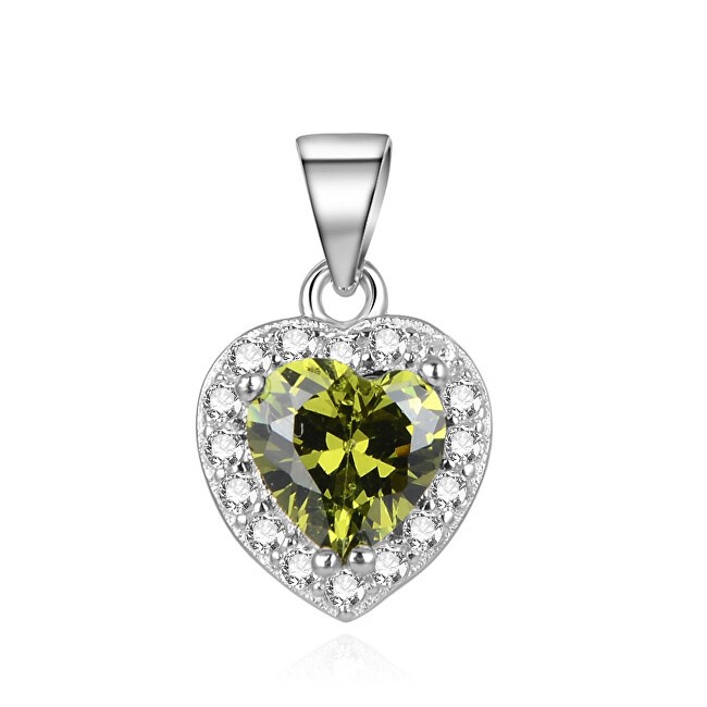 Beneto Ciondolo a forma di cuore con glitter argento AGH269 donna