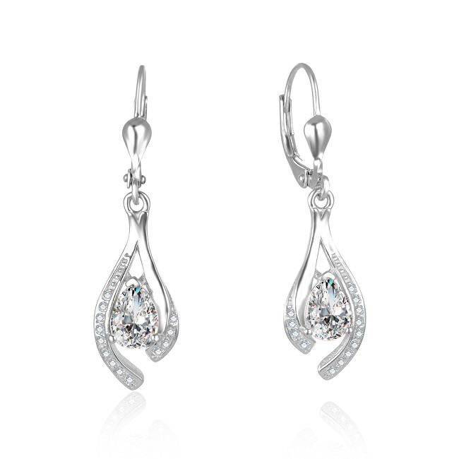 Beneto Bellissimi orecchini in argento con zirconi trasparenti AGUC2693-W donna