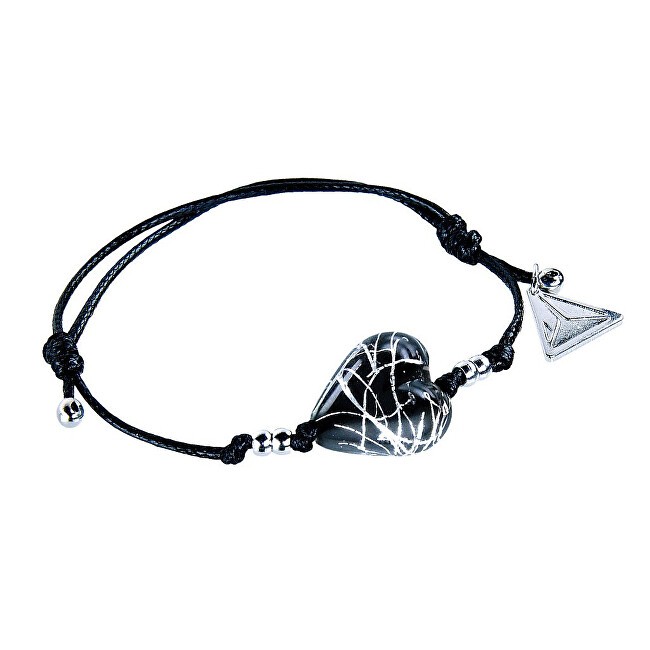 Lampglas Bracciale misterioso con perla nera e argento puro in Lampglas BLH19 donna