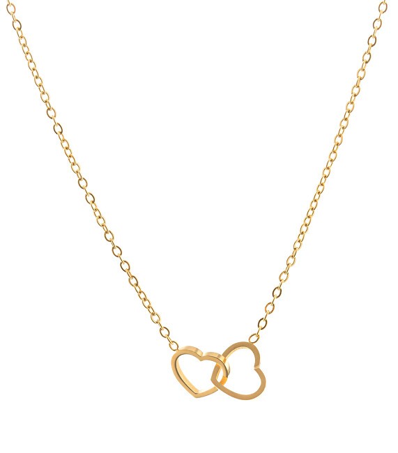 Troli Collana romantica dorata con cuori donna